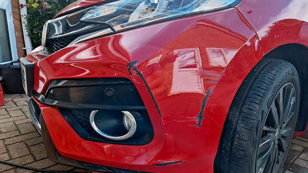 car with damaged bumper